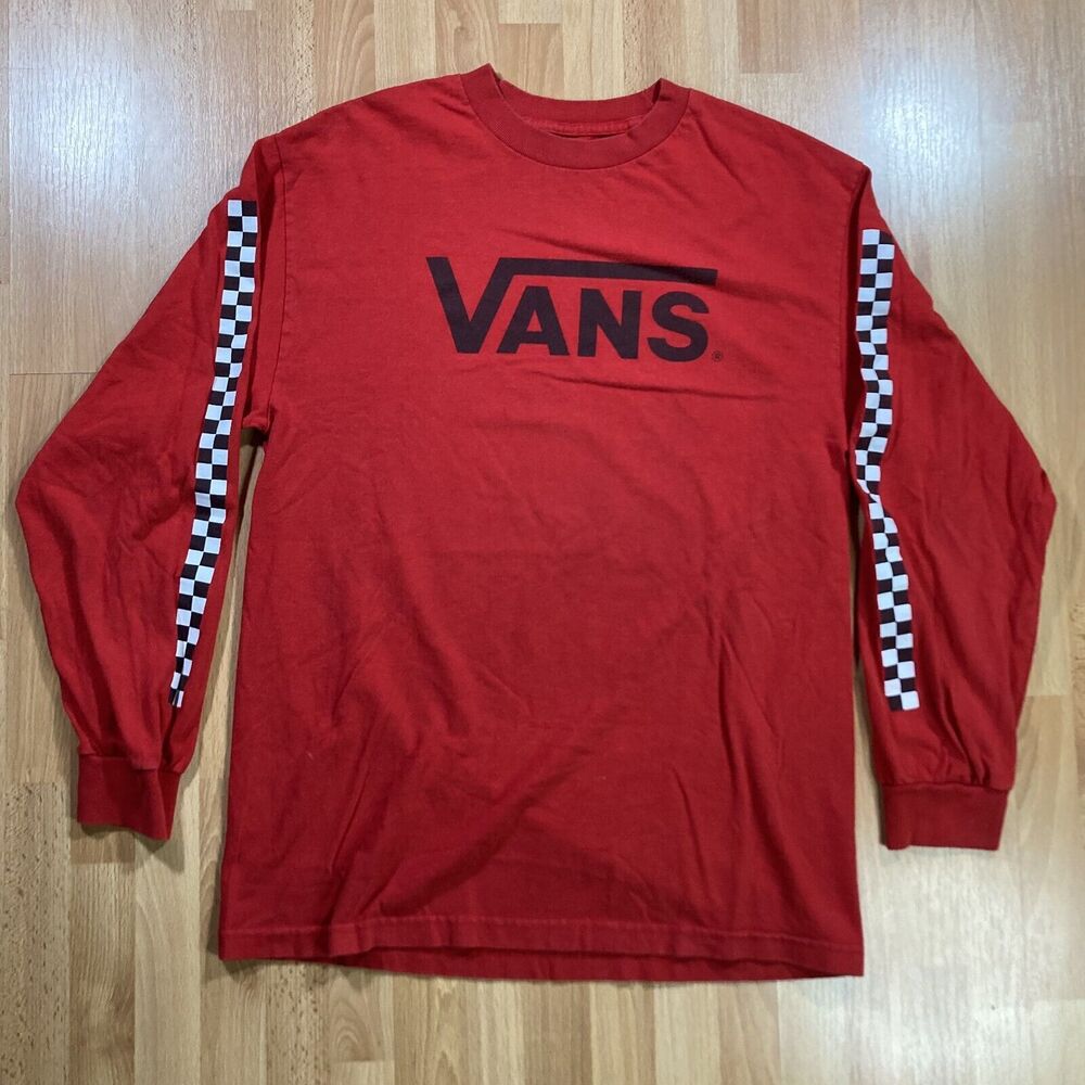 VANS Long Sleeved Graphic Tee Shirt (Men’s size M) • Checkerboard • EUC